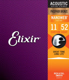 Variedad de Cuerdas Elixir Nanoweb Coated Phosphor Bronce Guitarra Acústica.